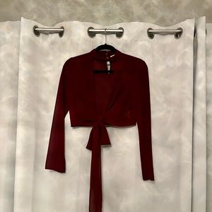 Maroon long sleeve blouse